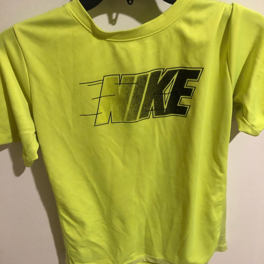 Youth boys neon yellow Nike drift shirt